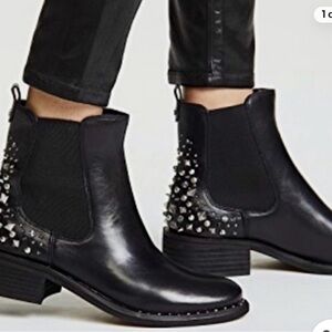 Sam Edelman Dover Embellished Studded Black Ankle Boots 8.5